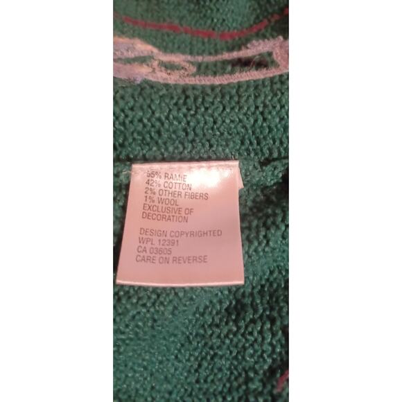 Vintage Northern Isles Christmas Birdhouse Cardigan Sweater Green Size Small - Picture 6 of 7